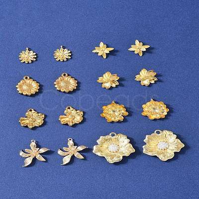 16Pcs 8 Styles Alloy & Brass & 304 Stainless Steel Pendants FIND-FS0004-37-1
