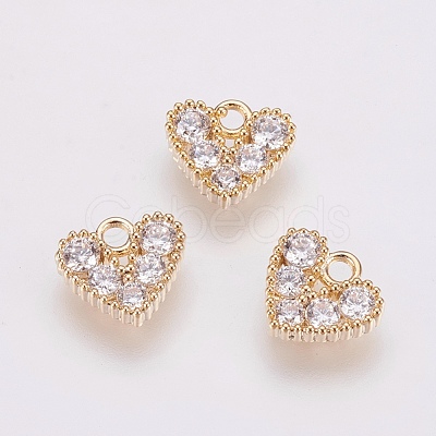 Brass Micro Pave Cubic Zirconia Charms ZIRC-F081-12G-1