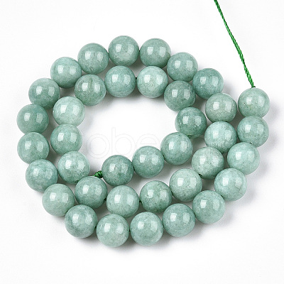Natural Myanmar Jade/Burmese Jade Beads Strands G-T064-22-10mm-1