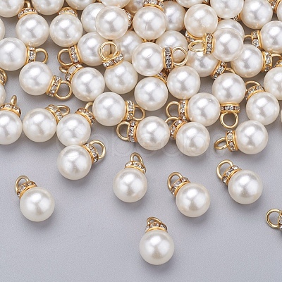 Acrylic Pearl Pendants X-IFIN-I031-02A-G-1