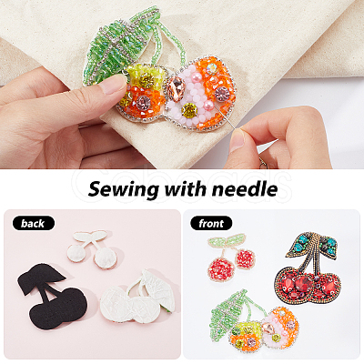 6Pcs 3 Styles Cherry Acrylic Iron on/Sew On Patches PATC-GF0001-50-1