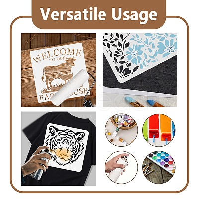 PET Hollow Out Drawing Painting Stencils DIY-WH0673-032-1