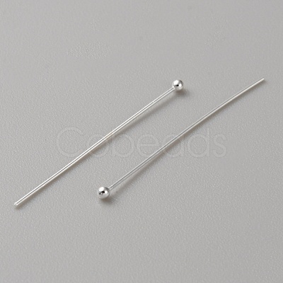 925 Sterling Silver Ball Head Pins STER-WH0019-07D-1