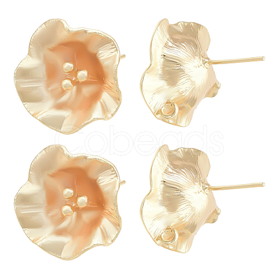 14Pcs Brass Stud Earrings Findings KK-BBC0020-88-1