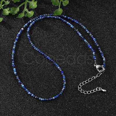 Natural Lapis Lazuli Beaded Necklaces NJEW-JN02492-01-1