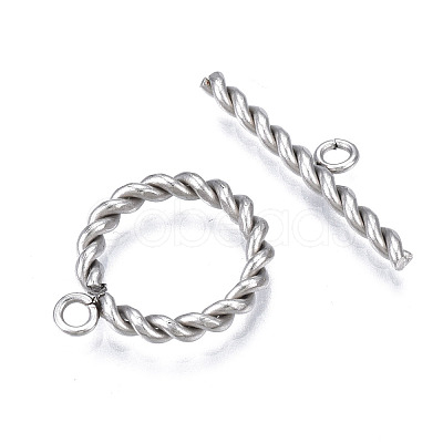 Non-Tarnish 201 Stainless Steel Toggle Clasps STAS-N087-34P-1