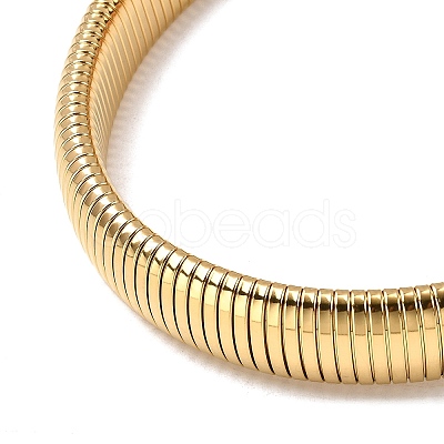 Ion Plating(IP) 304 Stainless Steel Flat Snake Chain Necklaces for Women NJEW-U049-01G-01-1