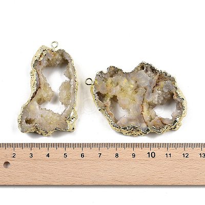 Dyed Nuggets Natural Druzy Geode Agate Big Pendants G-M287-09-1