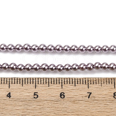 Electroplated Shell Pearl Beads Strands BSHE-G041-3mm-02-1