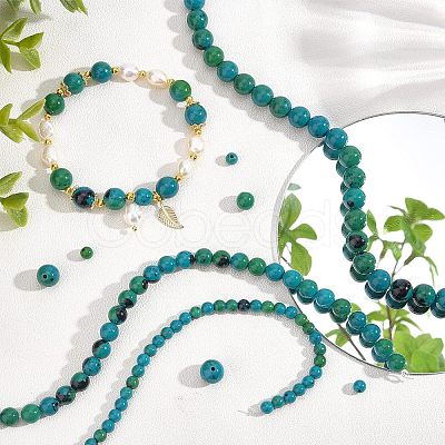 Olycraft 6 Strands 3 Style Synthetic Chrysocolla Beads Strands G-OC0002-78-1