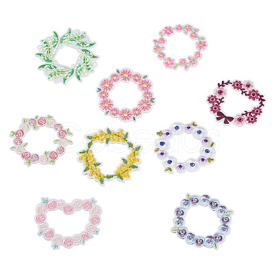 9Pcs Polyester Clothing Patches DIY-TAC0010-42-1