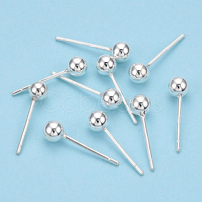 925 Sterling Silver Round Ball Stud Earrings STER-T005-01E-1