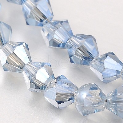 Electroplate Faceted Bicone Glass Beads Strands X-EGLA-P017-4mm-13-1
