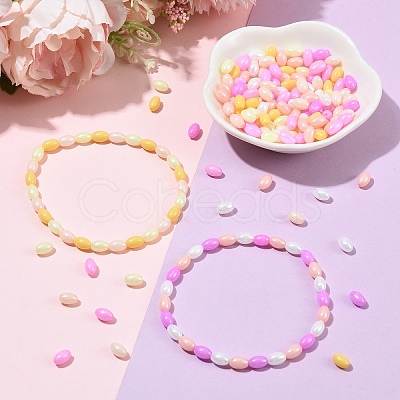 350Pcs 7 Colors Opaque Colours Luster Glass Seed Beads SEED-YW0003-23-1