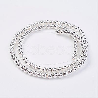 Non-magnetic Synthetic Hematite Bead Strands G-P262-20-4mm-S-1