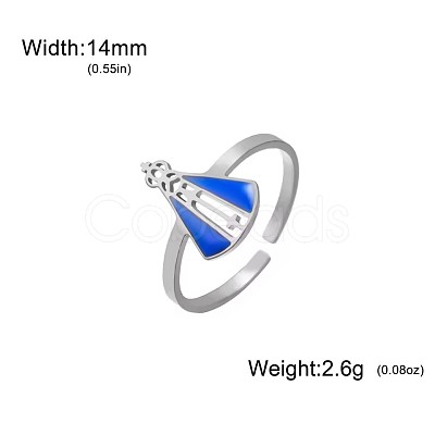 304 Stainless Steel Enamel Cuff Open Rings WG1A863-01-1