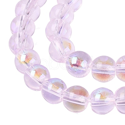 Transparent Electroplate Glass Beads Strands EGLA-Q132-6MM-01A-12-1