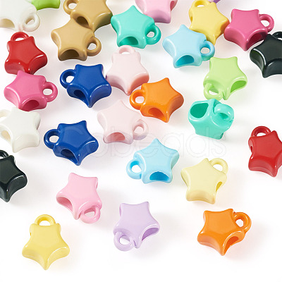 30Pcs 15 Colors Baking Paint Opaque Acrylic Beads ACRP-TA0001-05-1