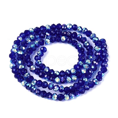 AB Color Plated Transparent Glass Rondelle Beads Strands EGLA-T029-2mm-10Q-1