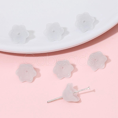 10Pcs Gradient Color Transparent Glass Bead Caps PW-WG464DA-12-1