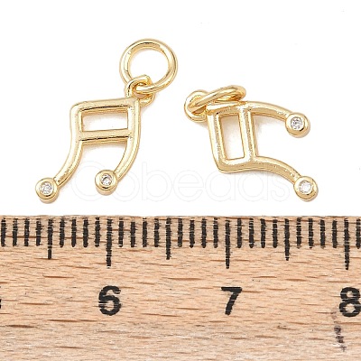 Brass Micro Pave Cubic Zirconia Pendants KK-G544-40G-1