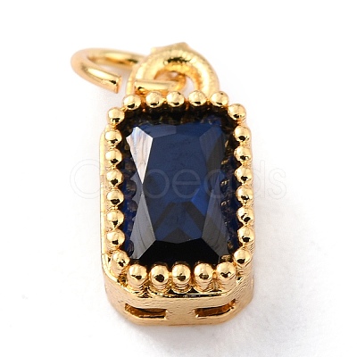 Real 18K Gold Plated Brass Inlaid Cubic Zirconia Charms X-ZIRC-L100-075G-05-1