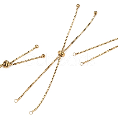 Adjustable 304 Stainless Steel Slider Bracelets Making STAS-T050-031G-1