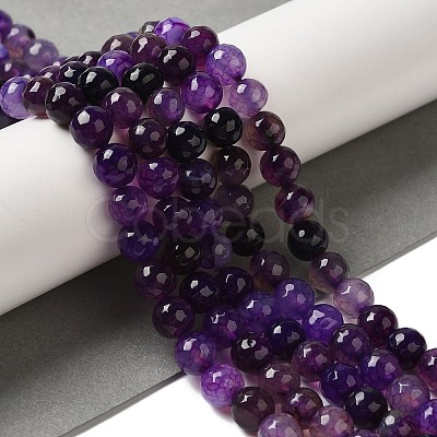 Dyed & Heated Natural Dragon Veins Agate Beads Strands G-P539-A01-18-1