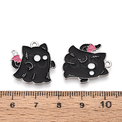 Halloween Theme Alloy and Enamel Pendants ENAM-T021-31B-02P-1