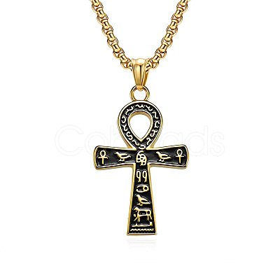 Egyptian Ankh Cross 304 Stainless Steel Pendant Necklaces FS-WGB3CB3-02-1