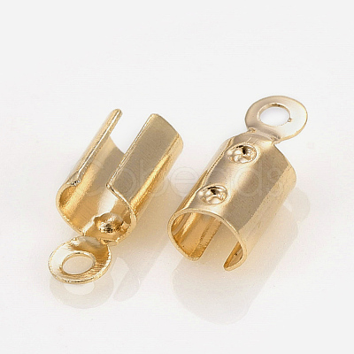 Brass Folding Crimp Ends KK-F777-01LG-1