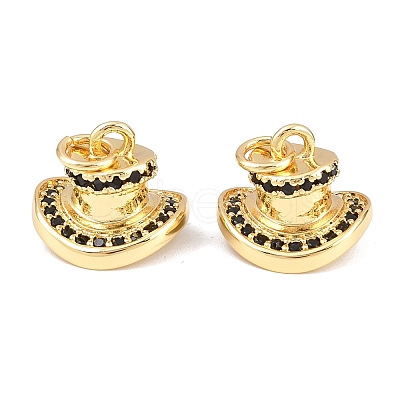 Brass Micro Pave Cubic Zirconia Pendants KK-C162-071G-1