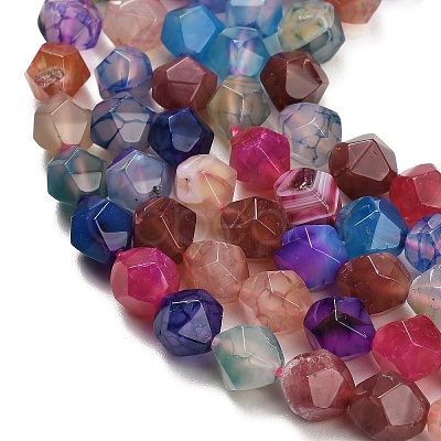 Natural Agate(Dyed & Heated) Beads Strands G-K425-B08-01-1