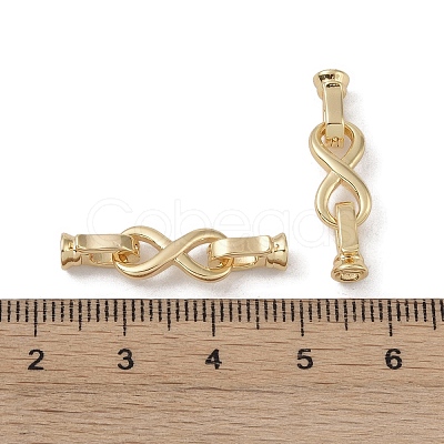 Brass Fold Over Clasps KK-G497-28G-1