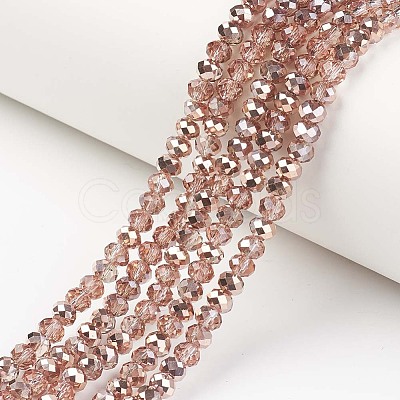 Electroplate Transparent Glass Beads Strands EGLA-A034-T3mm-N08-1