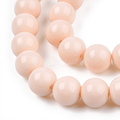 Opaque Solid Color Glass Beads Strands X-GLAA-T032-P10mm-09-1