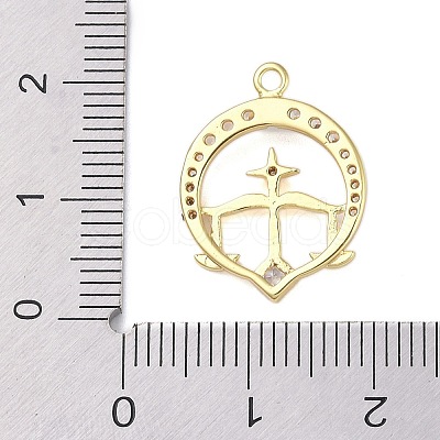 Brass Micro Pave Clear Cubic Zirconia Pendants FIND-B077-02G-08-1