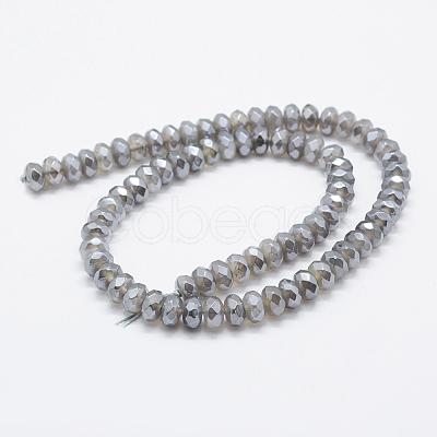 Electroplated Natural Agate Beads Strands G-G750-02A-5x8mm-1