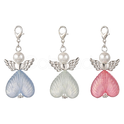 Heart Angel Luminous Acrylic Pendant Decoration HJEW-JM03806-02-1