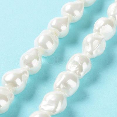 Electroplated Glass Imitation Pearl Beads Strands BSHE-G035-01B-05-1-1