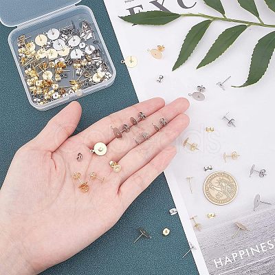304 Stainless Steel Stud Earring Findings STAS-UN0015-23-1