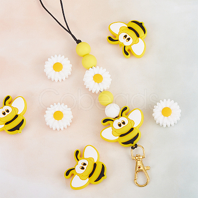 10Pcs 2 Style Food Grade Eco-Friendly Silicone Beads SIL-SC0001-08-1