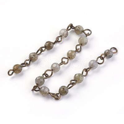 Handmade Natural Labradorite Beads Chains AJEW-JB00455-01-1