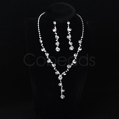Brass Rhinestones Necklaces & Earring Sets for Women WGF929C-03-1