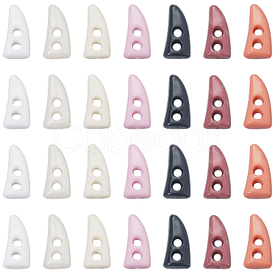 140Pcs 7 Colors Resin Buttons BUTT-GF0004-06-1