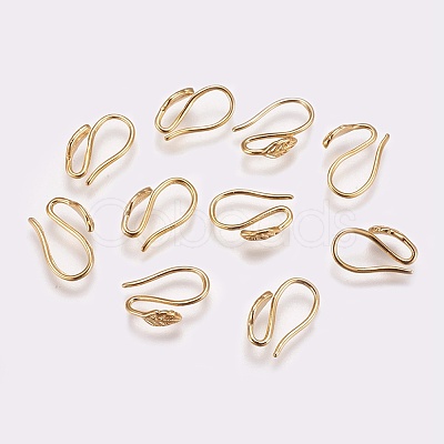 Brass Earring Hooks X-KK-R037-218G-1