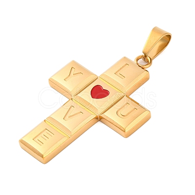 304 Stainless Steel Enamel Pendants LS-STAS-P372-03G-1