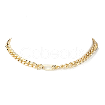 8MM Brass Cuban Link Chain Necklaces for Men Women NJEW-JN05881-1
