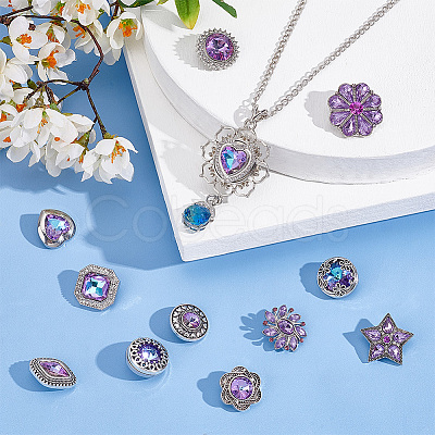 1 Set Alloy Rhinestone Snap Buttons DIY-PH0021-04-1