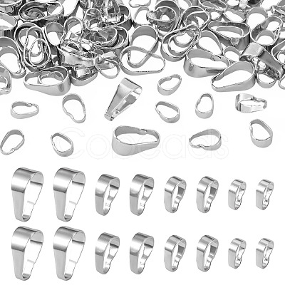 120Pcs 4 Styles Brass Snap on Bails KK-TA0009-24S-1